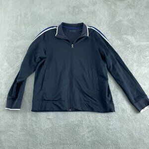Banana Republic Mens XL Track Jacket Navy Polyester Cotton Blend  4968